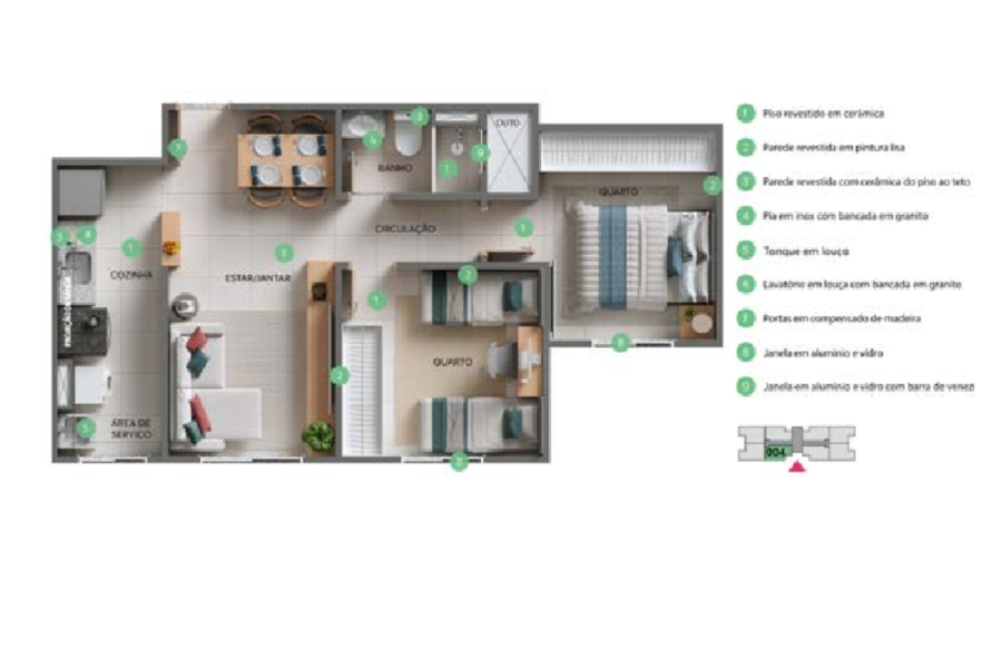 Planta 1 - Apartamento 004