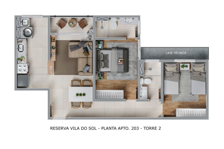 Planta apartamento meio